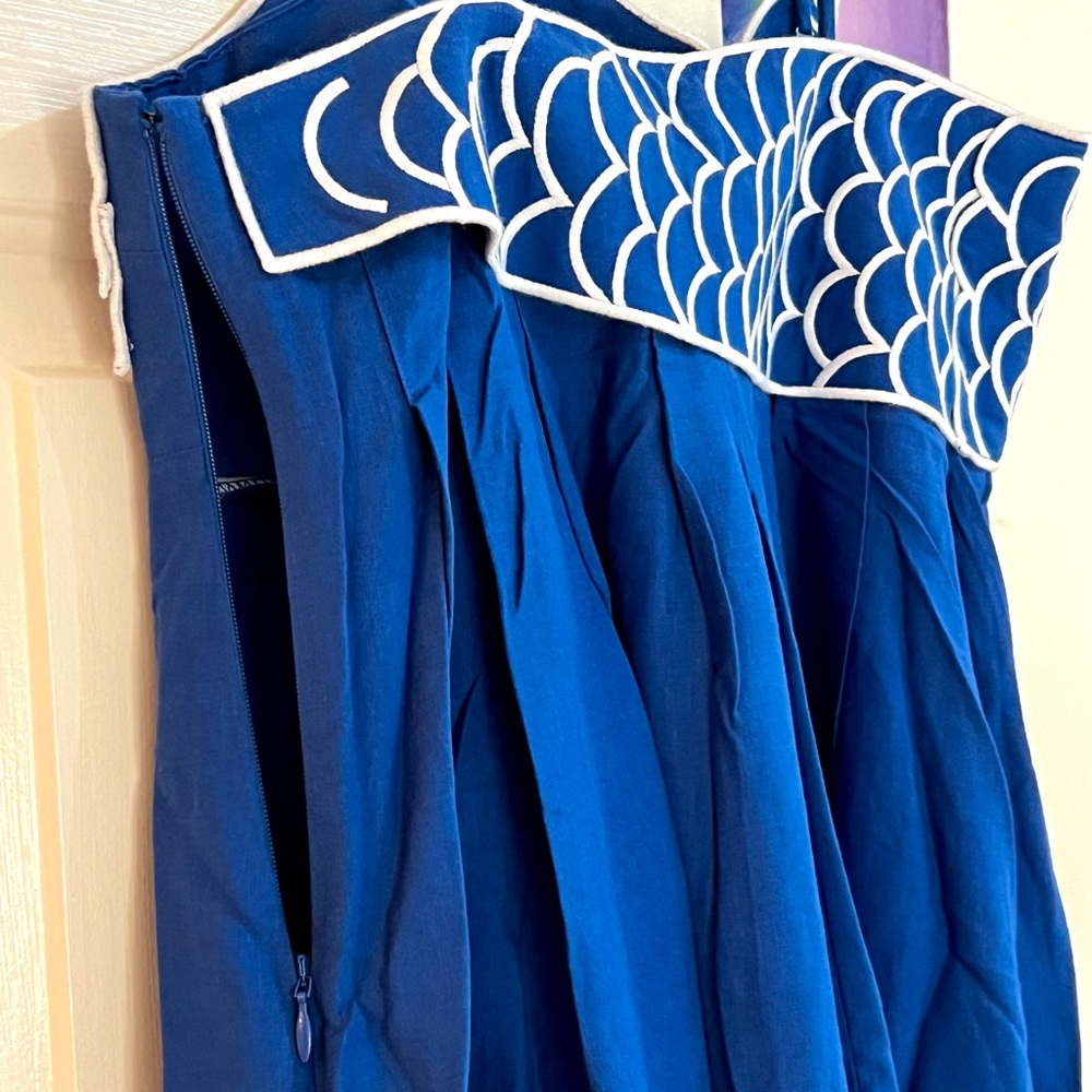 πΊπHPππΊ NWT Farm Rio Blue Fish Top Maxi Dress - Picture 15 of 16